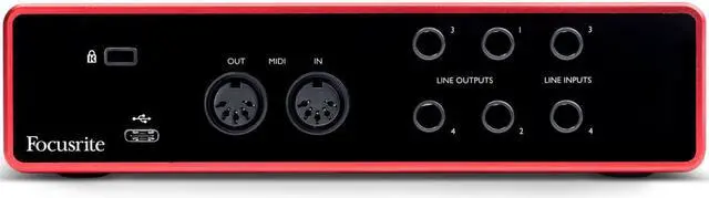 Alt view image 6 of 7 - Focusrite Scarlett 4i4 USB Audio/MIDI Interface (3rd Gen) Bundle with 4x XLR-XLR Cable