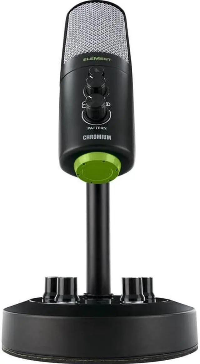 Alt view image 4 of 20 - Mackie EleMent Series Chromium Premium USB Condenser Microphone with Built-in 2-Channel Mixer