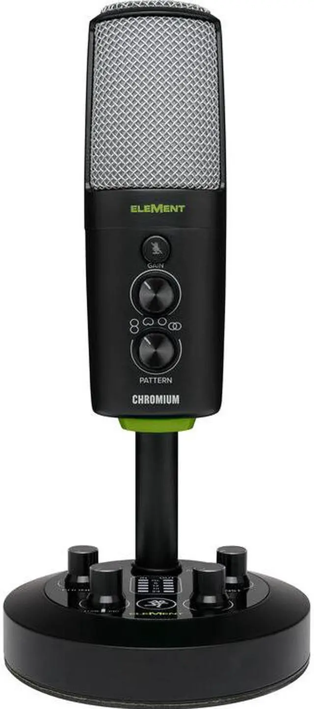 Alt view image 3 of 20 - Mackie EleMent Series Chromium Premium USB Condenser Microphone with Built-in 2-Channel Mixer