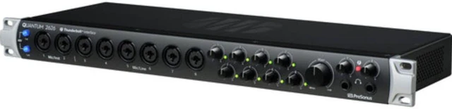 Alt view image 2 of 7 - PreSonus Quantum 2626: 26x26 Thunderbolt 3 Ultralow-Latency Audio Interface Bundle with Xcellon Thunderbolt 3 Cable, 2x Hosa 10' MIDI-MIDI Cable, and 4x XLR-XLR Cable
