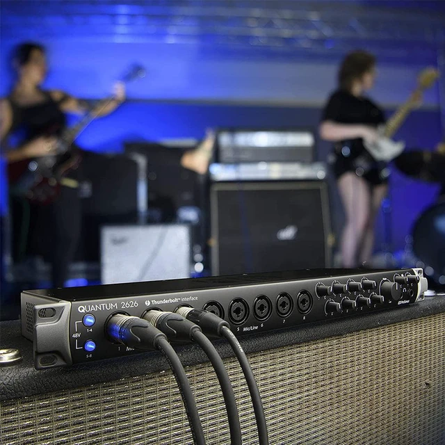 Alt view image 5 of 7 - PreSonus Quantum 2626: 26x26 Thunderbolt 3 Ultralow-Latency Audio Interface Bundle with Xcellon Thunderbolt 3 Cable, 2x Hosa 10' MIDI-MIDI Cable, and 4x XLR-XLR Cable
