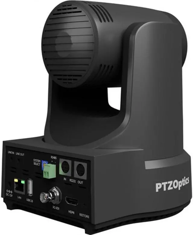 Alt view image 5 of 7 - PTZOptics Link 4K SDI/HDMI/USB/IP PTZ Camera with 12x Optical Zoom (Gray) Bundle with HuddleCamHD Black HCM-1 Small Universal Wall Mount Bracket and Anti-Static Screen Cleaning Wipes