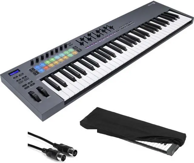 Main image of Novation FLkey 61 USB MIDI Keyboard Controller for FL Studio (61-Key) Bundle with Kaces Stretchy Keyboard Dust Cover and Hosa Mid-310 Midi cable 10'