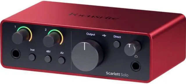 Alt view image 5 of 7 - Focusrite Scarlett Solo USB-C Audio Interface (4th Gen) Bundle with Polsen HPC-A30 Studio Monitor Headphones, Pop Filter and XLR- XLR Cable