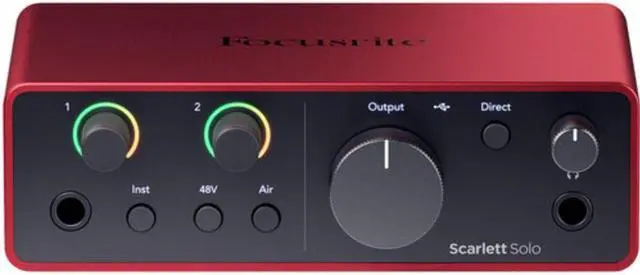Alt view image 3 of 7 - Focusrite Scarlett Solo USB-C Audio Interface (4th Gen) Bundle with Polsen HPC-A30 Studio Monitor Headphones, Pop Filter and XLR- XLR Cable