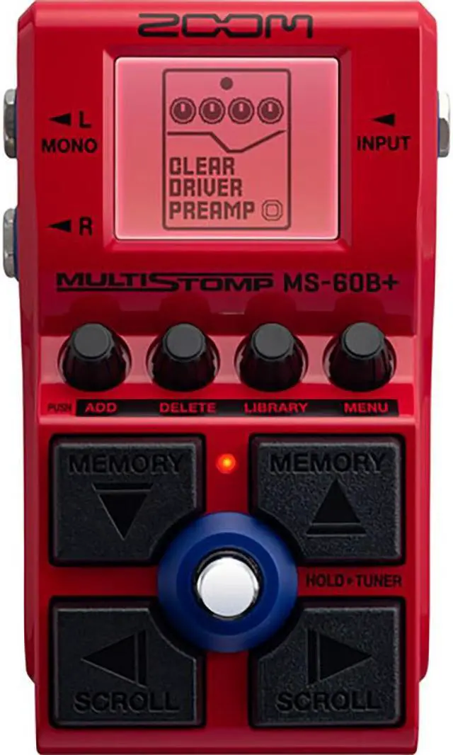 Alt view image 2 of 7 - Zoom MS-60B+ MultiStomp Multi-FX Bass Pedal Bundle with Kopul Instrument Cable 10' and Classic Celluloid Guitar Picks 12-Pack