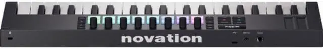 Alt view image 6 of 7 - Novation Launchkey Mini 37 MK4 USB MIDI Keyboard Controller (37 Mini Keys) Bundle with Auray FP-P1L Universal Piano-Style Sustain Pedal and Hosa Mid-310 Black 10 ft. Midi cable