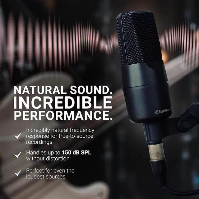 Alt view image 4 of 7 - sE Electronics X1 Series Cardioid Condenser Microphone/Clip/Red/Black Grille-Limited Anniversary Edition