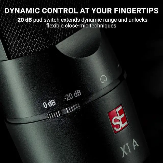 Alt view image 5 of 7 - sE Electronics X1 Series Cardioid Condenser Microphone/Clip/Red/Black Grille-Limited Anniversary Edition