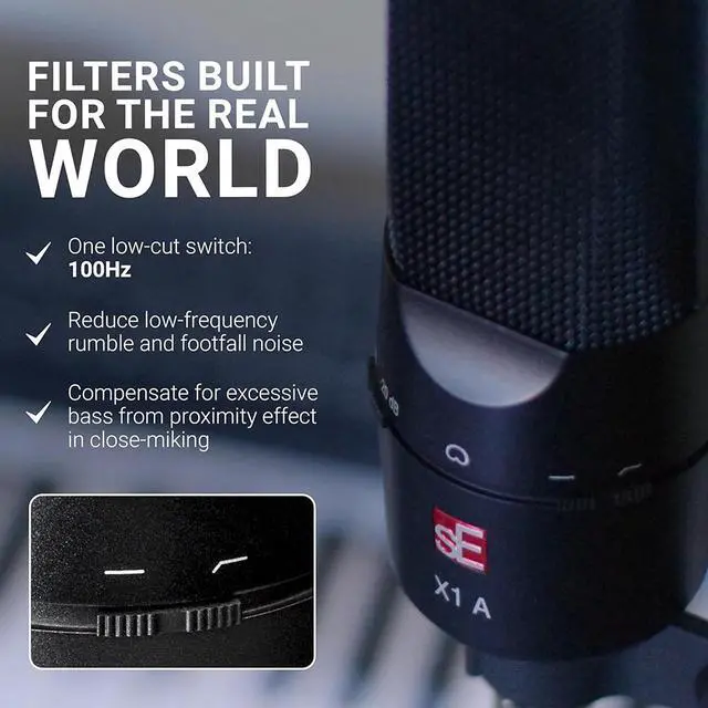 Alt view image 6 of 7 - sE Electronics X1 Series Cardioid Condenser Microphone/Clip/Red/Black Grille-Limited Anniversary Edition