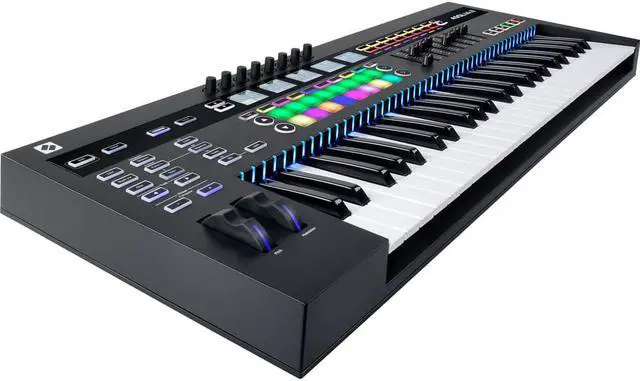 Alt view image 2 of 6 - Novation SL MkIII 49-Note MIDI and CV Keyboard Controller/Sequencer with Sustain Pedal (Piano Style), Keyboard Cover & MIDI Cable Bundle
