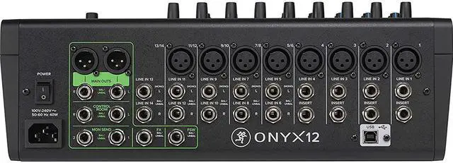 Alt view image 2 of 17 - Mackie Onyx12 12-Channel Premium Analog Mixer with Multitrack USB