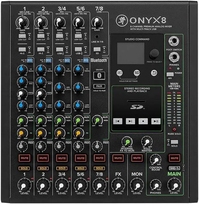 Main image of Mackie Onyx8 8-Channel Premium Analog Mixer with Multitrack USB