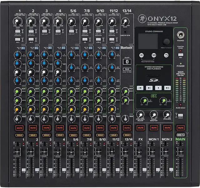 Alt view image 4 of 17 - Mackie Onyx12 12-Channel Premium Analog Mixer with Multitrack USB