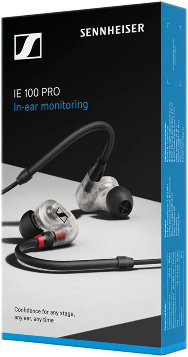 Alt view image 4 of 17 - Sennheiser IE 100 PRO In-Ear Monitoring Headphones (Clear)