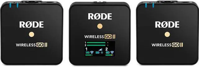 Alt view image 2 of 5 - Rode Wireless GO II 2-Person Compact Wireless Mic System/Recorder Bundle with 2x Rode Lavalier GO Omnidirectional Lavalier Mic