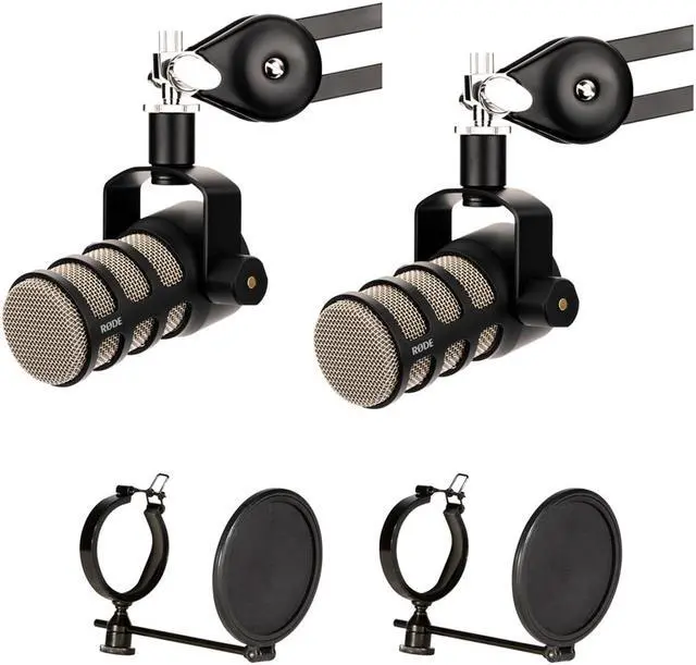 Main image of Rode PodMic Dynamic Podcasting Microphone (2-Pack) Bundle with 2x On-Stage PBPM-JBH Pop Blocker