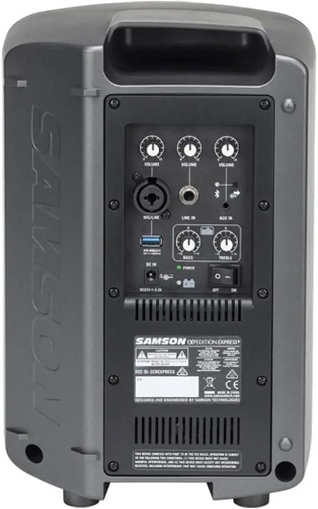 Alt view image 4 of 16 - Samson Expedition Express+ 6" 2-Way 75W Portable PA System with Wired Microphone