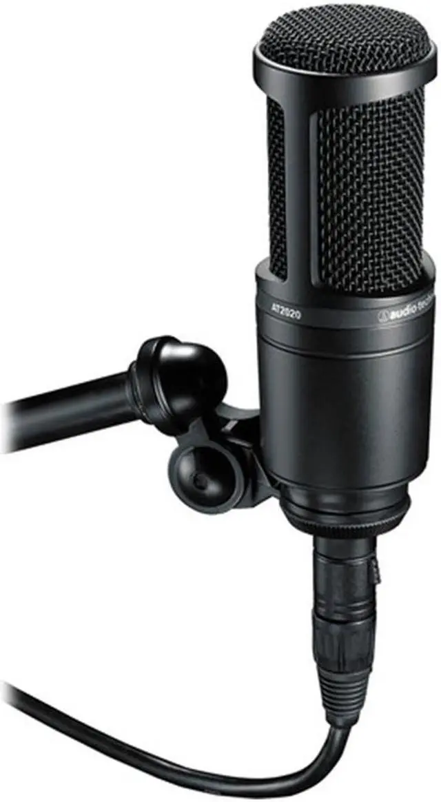 Alt view image 2 of 6 - Audio-Technica AT2020 Cardioid Condenser Microphone with MBA38 Microphone Boom Arm and SHM-SCM1 Suspension Shockmount