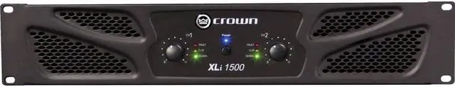 Alt view image 2 of 5 - Crown Audio XLi 1500 Stereo Power Amplifier with Touch Fastener Straps (10-Pack) & (2) XLR Cable Bundle