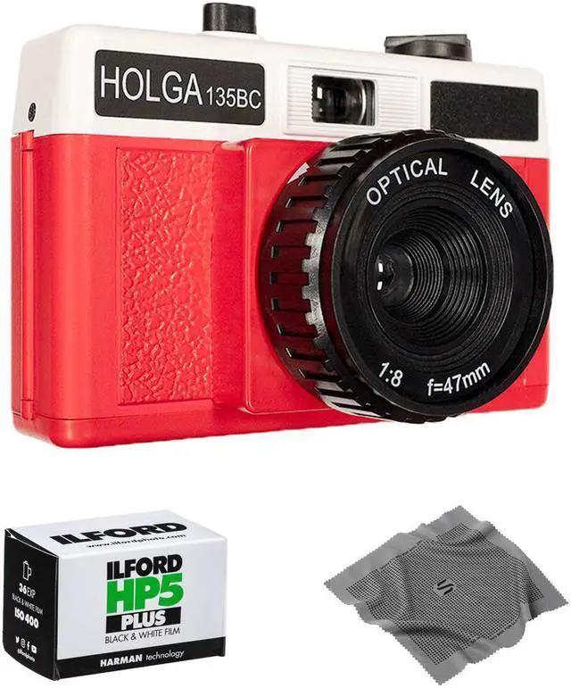 Main image of Holga 135BC 35mm Bent Corners Film Camera Bundle with Ilford HP5 Plus 35mm Roll Film & Cleaning Cloth