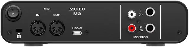Alt view image 3 of 7 - Motu M2 2x2 USB Audio Interface with MXL 770 Cardioid Microphone (Black), HPC-A30 Studio Monitor Headphones & XLR Cable Bundle