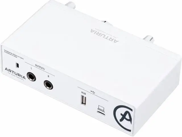 Alt view image 5 of 5 - Arturia MiniFuse 1 Portable USB Type-C Audio Interface (White) with Studio Pro Monitor Headphones and XLR-XLR Cable