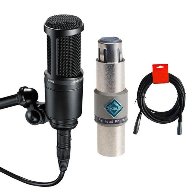 Microphone　with　Triton　Audio　AT2020PK　XLR　Phantom　Microphone　Bundle　and　Audio-Technica　Vocal　for　Preamp　and　In-Line　Pack　FetHead　XLR-Cable　Streaming/Podcasting　Cable