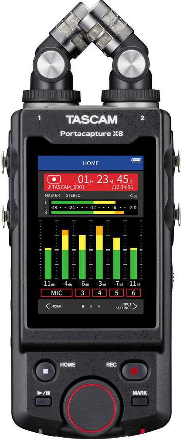 Alt view image 2 of 20 - Tascam Portacapture X8 High Resolution 6-Input / 6-Track Handheld Adaptive Multitrack Recorder