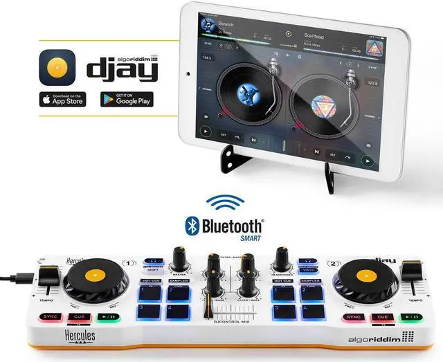 Alt view image 5 of 7 - Hercules DJControl Mix DJ Software Controller with Algoriddim Djay App Bundle with Hercules HDP DJ45 Closed-Back, Over-Ear DJ Headphones