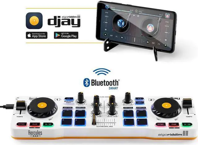 Alt view image 3 of 7 - Hercules DJControl Mix DJ Software Controller with Algoriddim Djay App Bundle with Hercules HDP DJ45 Closed-Back, Over-Ear DJ Headphones