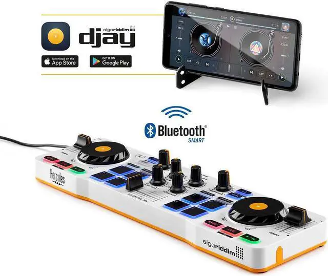 Alt view image 4 of 7 - Hercules DJControl Mix DJ Software Controller with Algoriddim Djay App Bundle with Hercules HDP DJ45 Closed-Back, Over-Ear DJ Headphones
