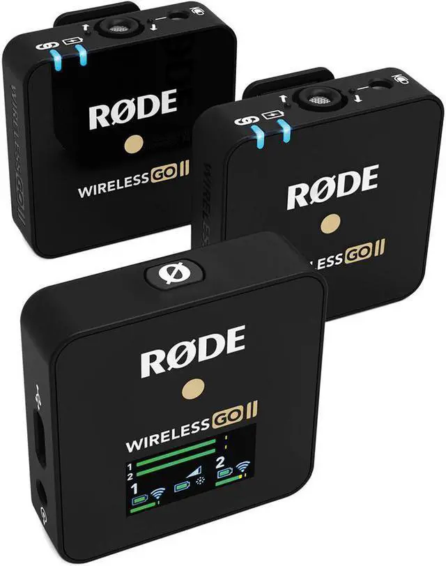 Alt view image 4 of 6 - Rode Microphones Wireless GO II Dual Channel Wireless Microphone System Bundle with Rode Lavalier II Omnidirectional Lav Mic and 3-Pack Foam Windscreen