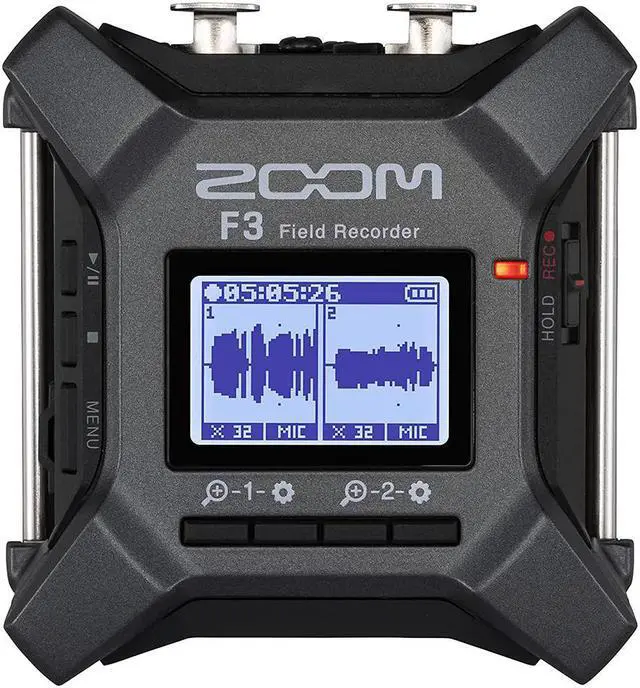 Alt view image 3 of 6 - Zoom F3 2-Input / 2-Track Portable Field Recorder Bundle with AKG K240 Studio Pro Stereo Headphones and 32GB microSDHC Memory Card