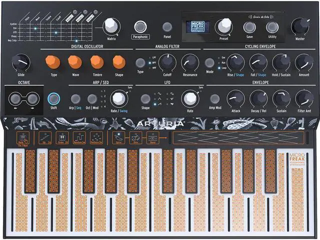 Alt view image 2 of 6 - Arturia MicroFreak Vocoder Hybrid Analog/Digital Synthesizer with Advanced Digital Oscillators (Black) Bundle with Arturia MicroFreak Gooseneck Mic and Polsen Studio Monitor Headphones