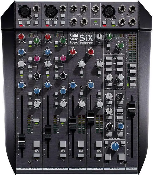 Alt view image 3 of 6 - Solid State Logic SiX 6-Channel SuperAnalogue Desktop Mini Mixer