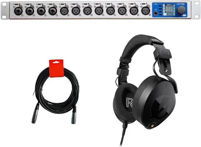 Main image of RME 12Mic-D Network-Ready Microphone Preamp with Dante, ADAT, and MADI Bundle with Rode NTH-100 Pro Over-Ear Headphones and XLR-XLR