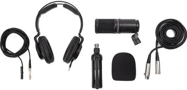 Alt view image 2 of 7 - Zoom ZDM-1 Podcast Mic Pack with Headphones, Windscreen, XLR, and Tabletop Stand