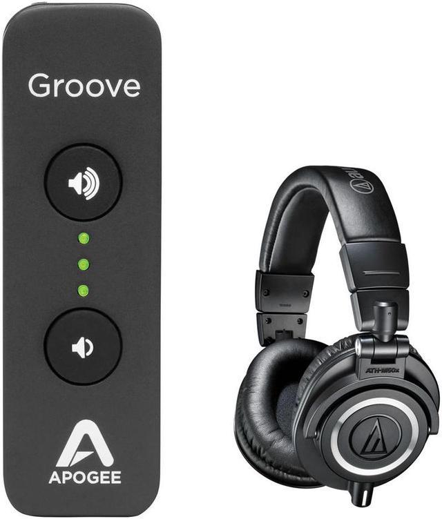 Apogee GROOVE Portable USB DAC and Amplifier Bundle with Audio- ATH-M50x Pro Monitor Headphones Headphones Accessories - Newegg.com