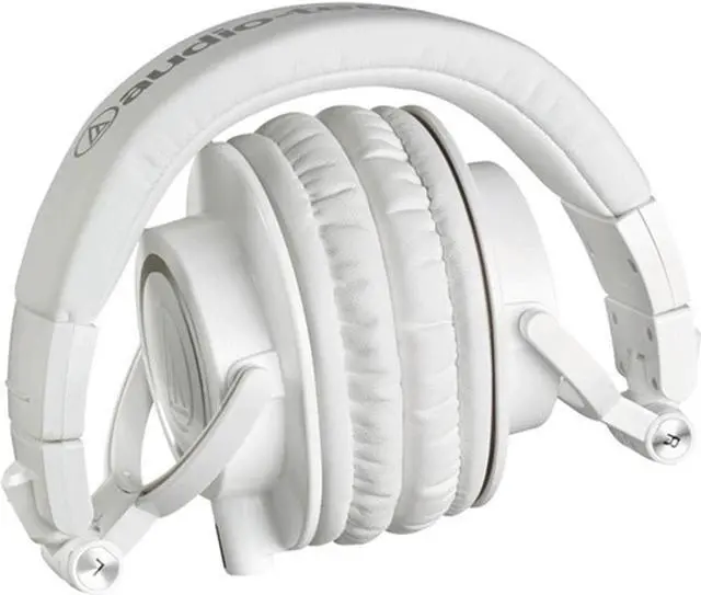 Alt view image 4 of 6 - Audio-Technica ATH-M50xWH Monitor Headphones (White) with Headphone Stand and Headphone Extension Cable 10'