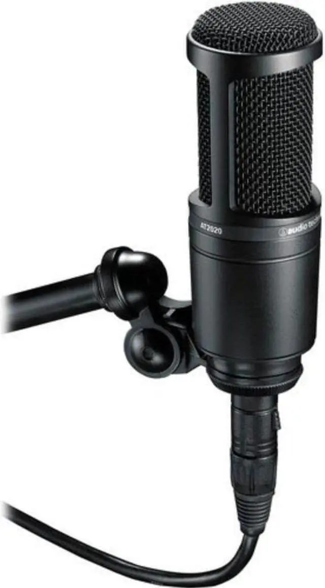Alt view image 4 of 6 - Audio-Technica AT2020 Cardioid Condenser Microphone with BAI-2X Two-Section Broadcast Arm, Pop Filter and XLR Cable