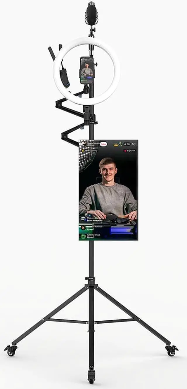 Alt view image 3 of 6 - Zeapon Vlogtopus Universal Wheel Stand Vlogging Kit