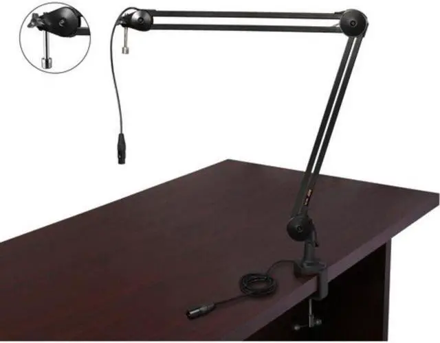 Alt view image 4 of 5 - Heil Sound PR 77D Large-Diaphragm Dynamic Microphone (Purple) with BAI-2X Two-Section Broadcast Arm with Internal Springs and Integrated XLR Cable