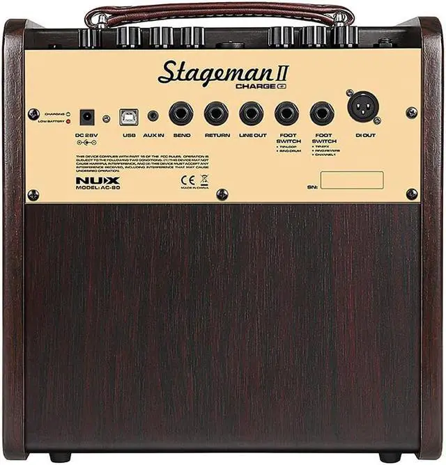 Alt view image 4 of 5 - NUX Stageman II AC-80 Bluetooth Portable Acoustic Guitar Amplifier, 80 Watts