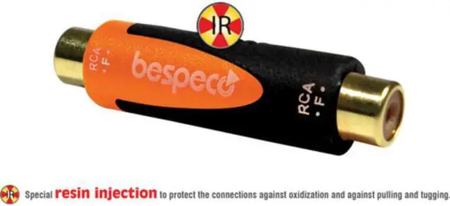 Alt view image 3 of 4 - Bespeco RCA Female to RCA Female Adapter (Black/Orange)