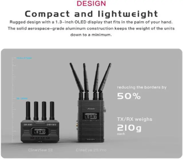 Alt view image 6 of 7 - Accsoon CineView SE Wireless Video Transmitter and Receiver,Dual-Band Transmission,Range of 1200 ft/350m,Latency 0.05s&1080P HD Video , HDMI and SDI,Support 4 Devices