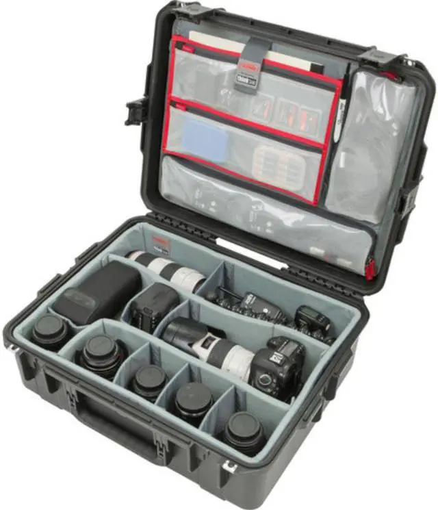 Alt view image 5 of 7 - SKB Cases 3i-2217-8DL iSeries Professional Camera Case, Black/Gray