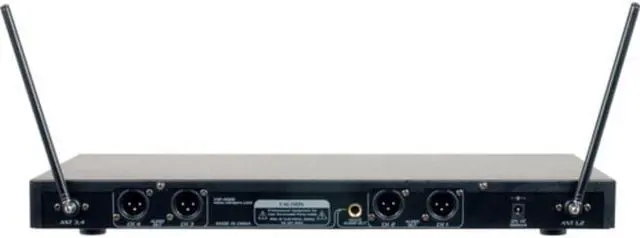Alt view image 3 of 9 - VocoPro VHF-4000-2 Professional Quad VHF Wireless Microphone System with WS-5 Microphone Windscreen Set and (2) AA LR6 Alkaline Battery (4-Pack)