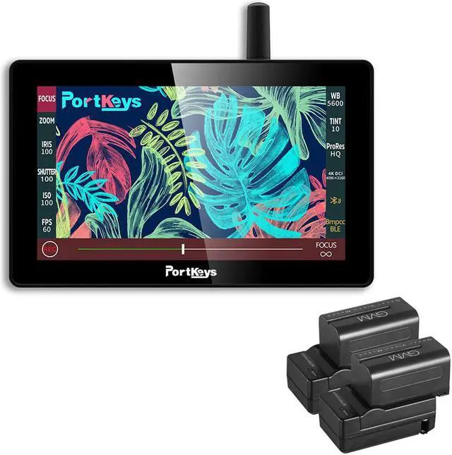 Main image of PORTKEYS LH5P 5.5" 4K HDMI Touchscreen Monitor with Camera Control Bundle with GVM NP-F750 4400mAh Batteries Plus Chargers (Set of 2)