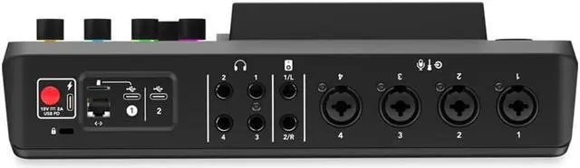 Alt view image 4 of 7 - Rode RODECaster Pro II Integrated Audio Production Studio Bundle with 2x Zoom ZDM-1 Podcast Mic Pack and 32GB microSDHC Memory Card
